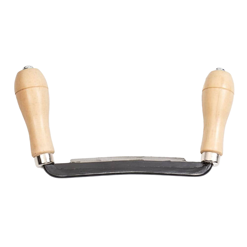 Handcrafted Straight Draw shave tool with solid #45 steel blade and smooth wooden handles, designed for efficient bark removal and shaping posts, ideal for Farm, Garden & Tool and Wood Cutting collections.