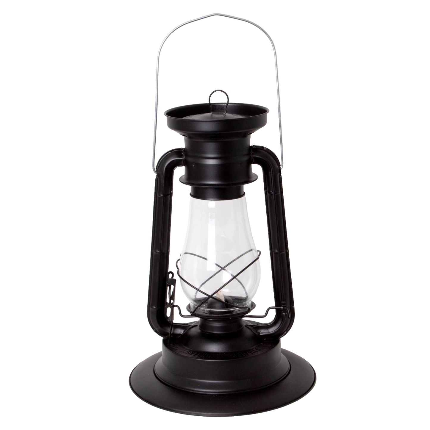 Classic black metal storm lantern with clear glass globe designed for durability and replacement use, featured in Lamps & Lighting, Emergency Supplies, Parts and Accessories, Chimneys and Globes, and Best Sellers collections.
