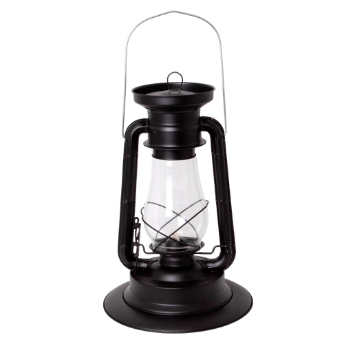 Classic black metal storm lantern with clear glass globe designed for durability and replacement use, featured in Lamps & Lighting, Emergency Supplies, Parts and Accessories, Chimneys and Globes, and Best Sellers collections.