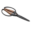 Handcrafted large gardener's scissors featuring heat-treated stainless steel blades and wide walnut handles with ambidextrous grip, ideal for Farm, Garden & Tool and Garden Accessories collections.