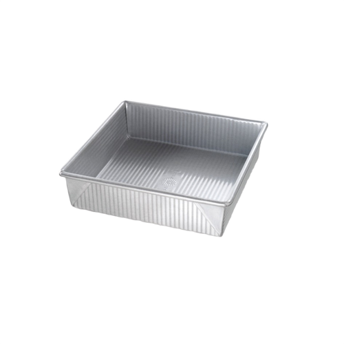 Heavy gauge aluminized steel square baking pan with seamless construction and a durable nonstick Americoat silicone coating, ideal for Kitchen & Food, Cookware, and USA Made collections.