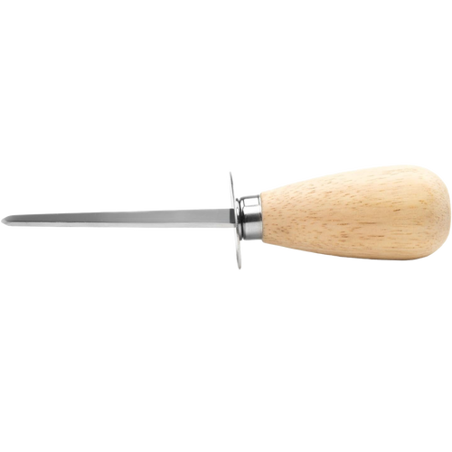 Oyster knife with stainless steel short, blunt blade and easy-grip wooden handle, handcrafted and ideal for Kitchen & Food, Kitchen Gadgets, and Cooking and Baking Helpers collections.