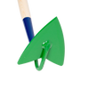 Handcrafted furrowing garden hoe with a sharp green arrowhead blade and durable wooden handle, made in USA, ideal for Farm, Garden & Tool and Digging and Cultivating collections.