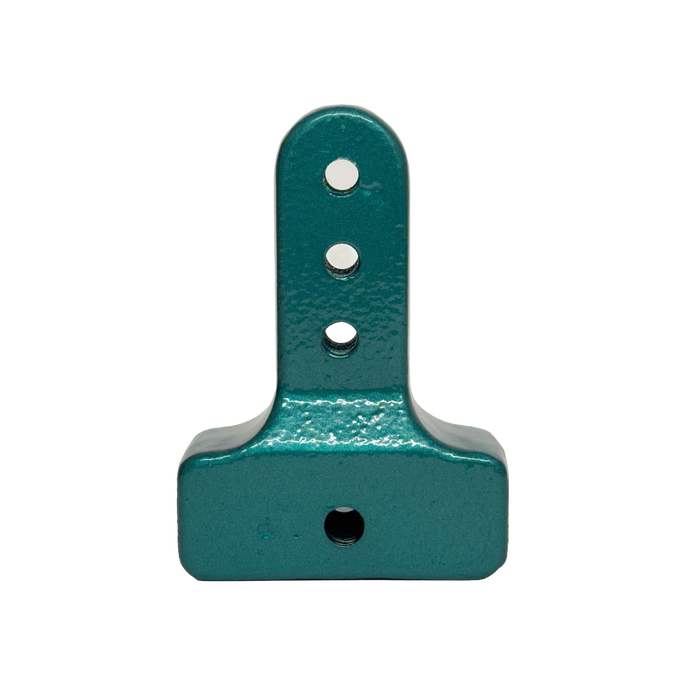 Sturdy green cast iron handle extension with mounting holes designed to add leverage to grain milling, ideal for Kitchen & Food, Grain Mills, Bread Making Supplies, and Best Sellers collections.