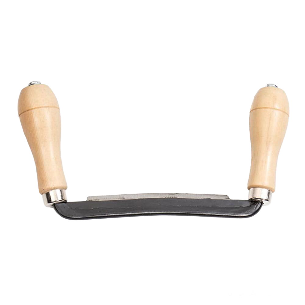 Handcrafted straight draw shave with solid #45 steel blade and smooth wooden handles, designed for fast, precise bark removal in Farm, Garden & Tool and Wood Cutting collections.