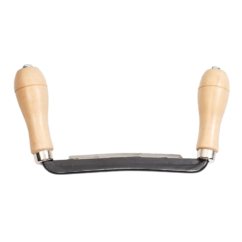 Handcrafted straight draw shave with solid #45 steel blade and smooth wooden handles, designed for fast, precise bark removal in Farm, Garden & Tool and Wood Cutting collections.