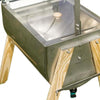 Amish-inspired hand washer with sturdy stainless steel basin, transparent lid, wooden knob, and angled wooden legs, designed for efficient laundry in Home & Decor and USA Made collections.
