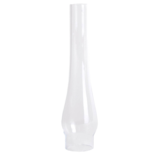 Handcrafted clear glass oil lamp chimney with a 1-1/8" base and subtle bulge, designed for Lamps & Lighting, Parts and Accessories, Chimneys and Globes collections.