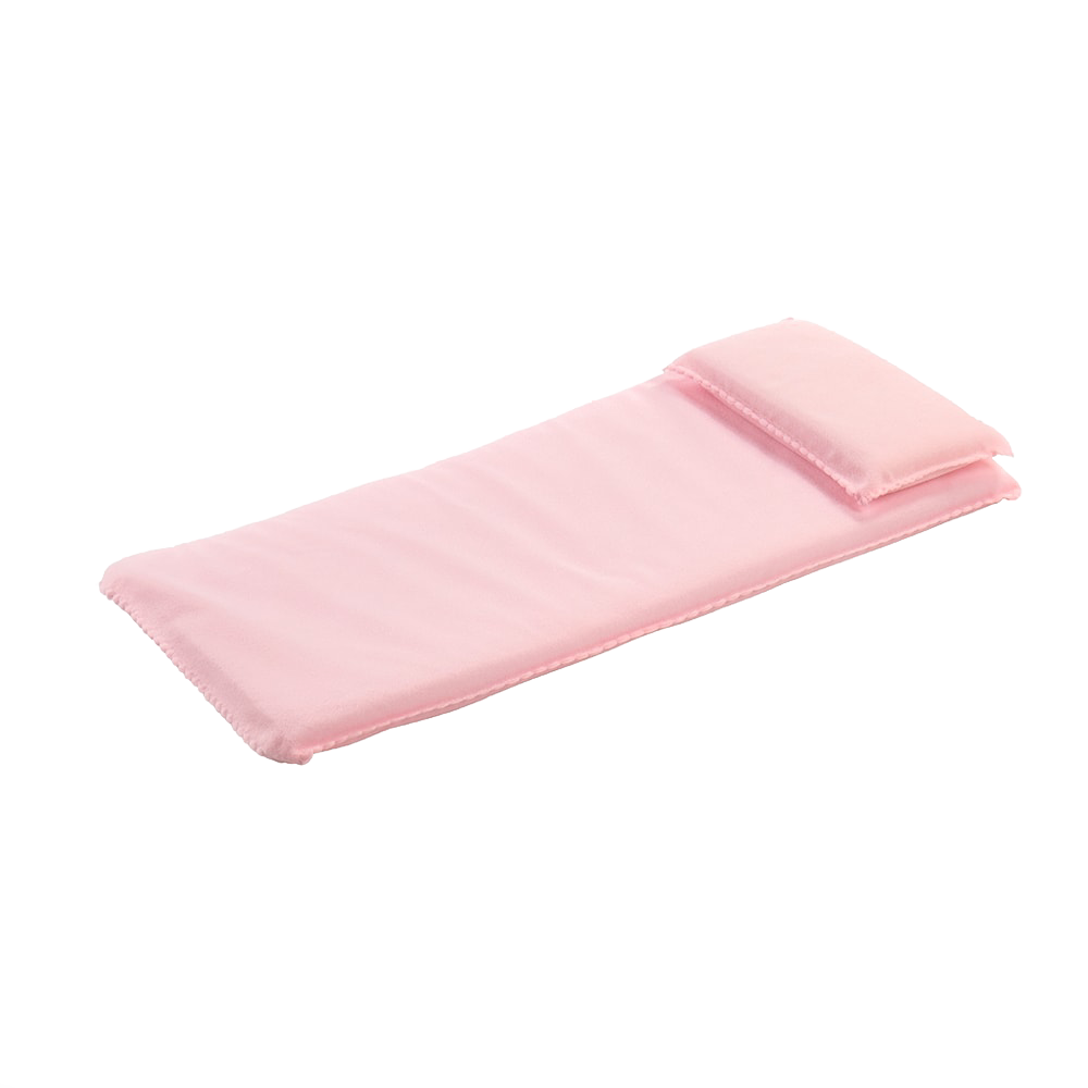 Handcrafted pink miniature mattress and pillow set for doll furniture, made in USA, ideal for Toys, Books & Games, Amish Made, Children's Toys, and Dolls and Doll Accessories collections.