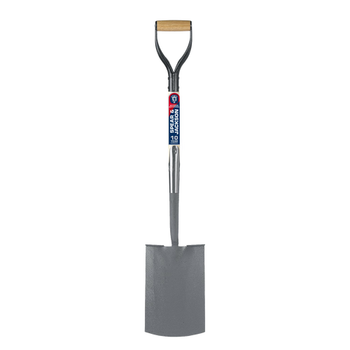 Heavy-duty digging spade with solid forged carbon steel head and wooden handle, ideal for Farm, Garden & Tool, Digging and Cultivating, Lawncare, Best Sellers, and Promo Eligible collections.