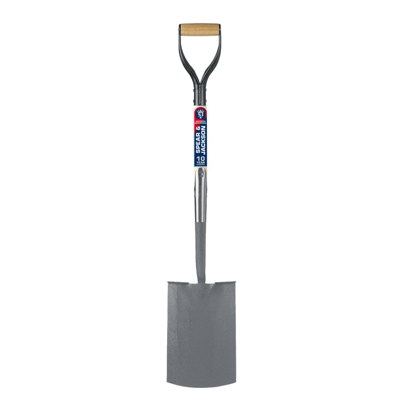 Heavy-duty digging spade with solid forged carbon steel head and wooden handle, ideal for Farm, Garden & Tool, Digging and Cultivating, Lawncare, Best Sellers, and Promo Eligible collections.