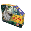 Colorful box featuring a uniquely shaped 100-piece sloth jigsaw puzzle with large pieces ideal for children, part of a handcrafted collection in Toys, Books & Games and Children's Toys.