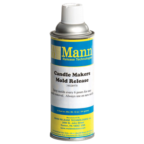 Spray can of mold release used in candlemaking to ensure easy wax removal from molds, made in USA and featured in Candlemaking Supplies and Best Sellers collections.
