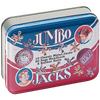 Tin box featuring classic metal jacks game with vintage illustrations, including 10 jacks, 2 rubber balls, and a 20-page handbook, handcrafted in USA, in Toys, Books & Games collections.