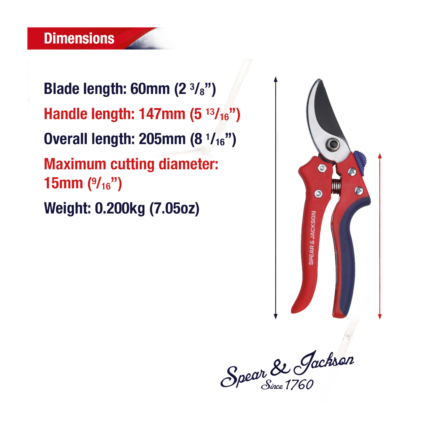 Pair of red and blue handled bypass pruning shears with precision carbon steel blades, ideal for Farm, Garden & Tool, Garden Accessories, Lawncare, Best Sellers, and Promo Eligible collections.