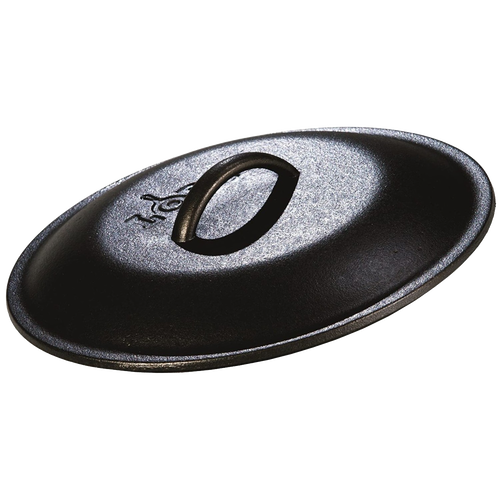 Deep cast iron lid with sturdy handle and self-basting nubs, designed for even moisture retention and compatible with Kitchen & Food, Cookware, Cast Iron, and Best Sellers collections.
