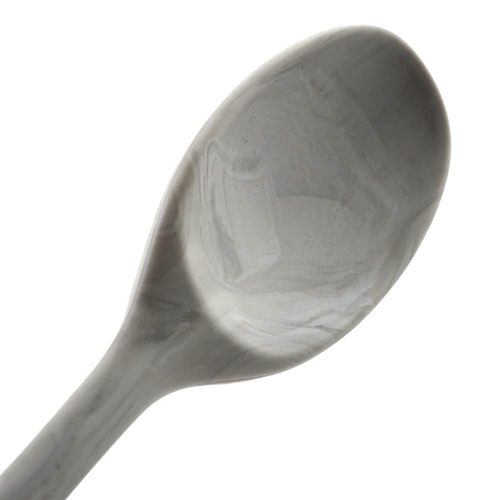 Flexible marble-patterned silicone spoon with sturdy steel core, heat resistant up to 425°F, designed for Kitchen & Food, Cookware, Baking Supplies, and Best Sellers collections.