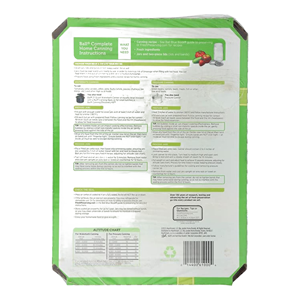 Instruction sheet for home canning with detailed steps for preparing, processing, and sealing jars, featuring clear guidelines for safe food preservation in Kitchen & Food, Food Preservation, Canning collections.