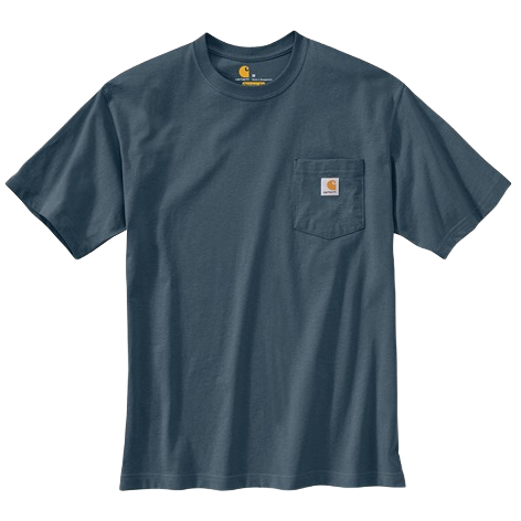 Handcrafted heavyweight cotton short-sleeve pocket t-shirt in deep navy with rib-knit crewneck and side-seam construction, designed for durability and comfort in Health & Wellness, Clothing and Accessories, Best Sellers, and Promo Eligible collections.
