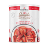 Large can of sliced freeze-dried strawberries with vibrant red pieces visible, labeled gluten free and no added sugar, ideal for kitchen, emergency supplies, and long-term food storage.