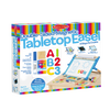 Handcrafted wooden children's double-sided tabletop easel featuring magnetic dry-erase board with colorful alphabet magnets, chalkboard, and paper-roll holder, ideal for arts and crafts in Toys, Books & Games, Children's Toys, Best Sellers, and Promo Eligible collections.