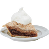 A slice of handcrafted shoofly pie with a golden crumb topping and a dollop of fresh whipped cream on a white plate, featured in Kitchen & Food, Snacks and Sweets, USA Made, Best Sellers, and Promo Eligible collections.