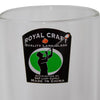 Close-up of a frosted glass lamp chimney featuring a vintage-style label with black, white, and green colors, ideal for lamps and lighting parts and accessories collections.