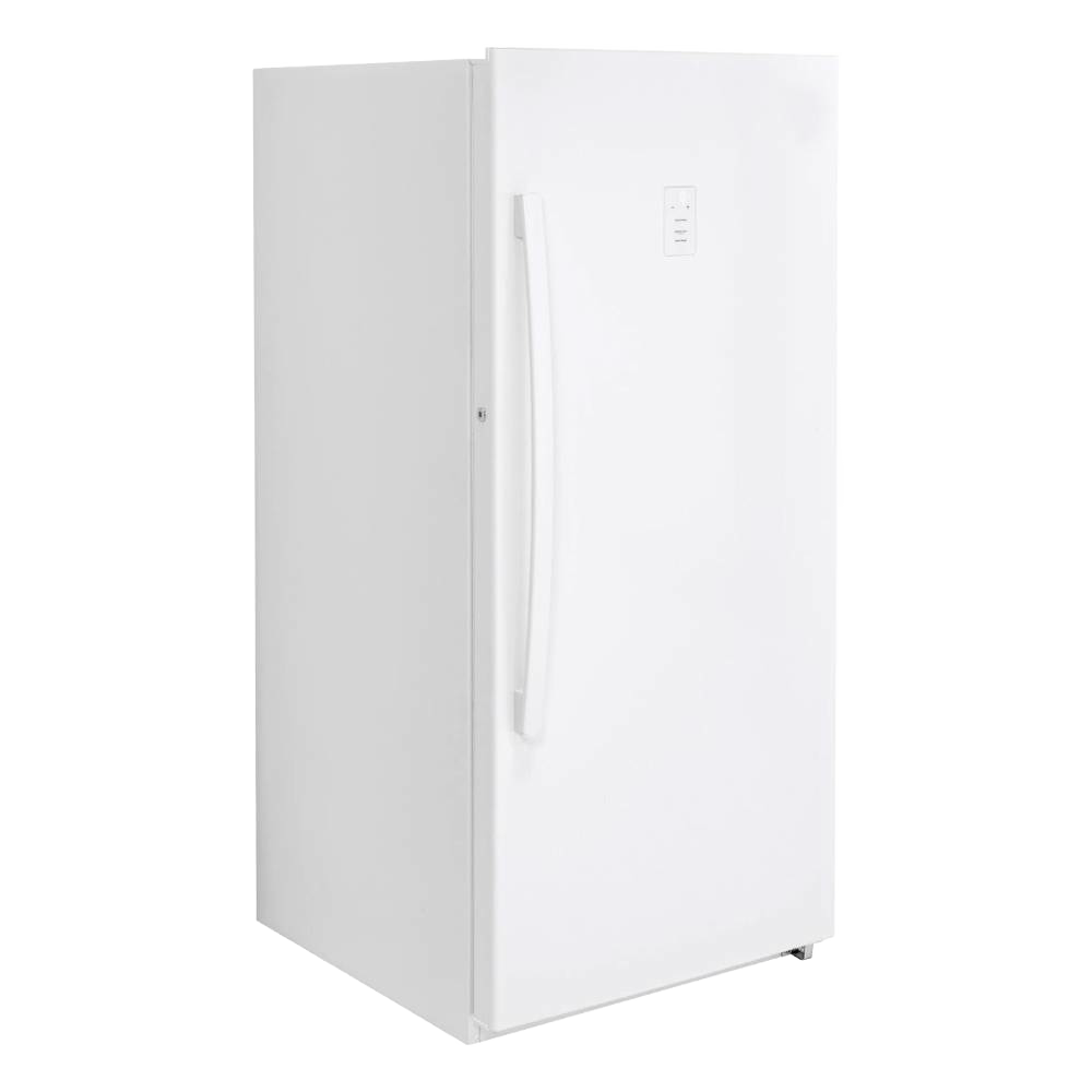 White upright gas freezer with a tall handle and clean design, Amish made in USA, featured in Appliances, USA Made, Amish Made, Refrigerators and Freezers, and Best Sellers collections.