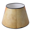 Southwestern-inspired parchment lamp shade with warm tones and black trim, designed to diffuse light softly, handcrafted for Aladdin lamps in Lamps & Lighting collection.