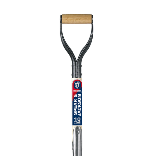 Professional digging spade with a solid forged carbon steel head and wooden handle, engineered for durability in Farm, Garden & Tool, Digging and Cultivating, and Lawncare collections.