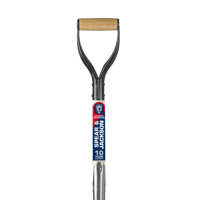 Professional digging spade with a solid forged carbon steel head and wooden handle, engineered for durability in Farm, Garden & Tool, Digging and Cultivating, and Lawncare collections.