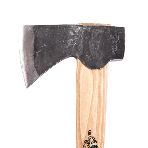 Compact hatchet with a hand-forged Swedish steel blade and smooth wooden handle, designed for durability and power in Farm, Garden & Tool and Hand Tools and Hardware collections.