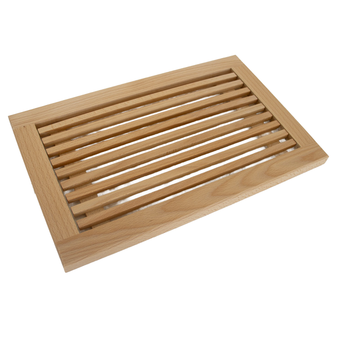 German-Made Bread Board with Crumb Tray – 16"x10"