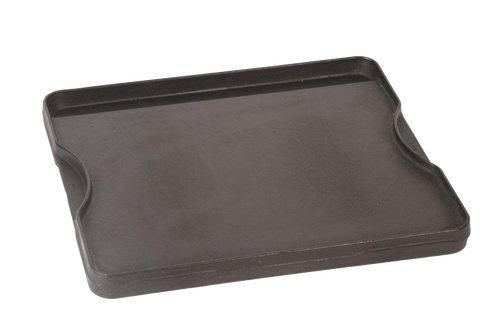 Handcrafted small cast iron griddle with a pre-seasoned smooth cooking surface and integrated hand grips, ideal for Kitchen & Food, Cast Iron, Cookware, and Stoves collections.