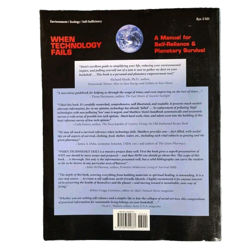 Back cover of a distinctive book offering a comprehensive manual on self-reliance and planetary survival, featured in Toys, Books & Games, Home and Garden How-To Books, Best Sellers, and Promo Eligible collections.