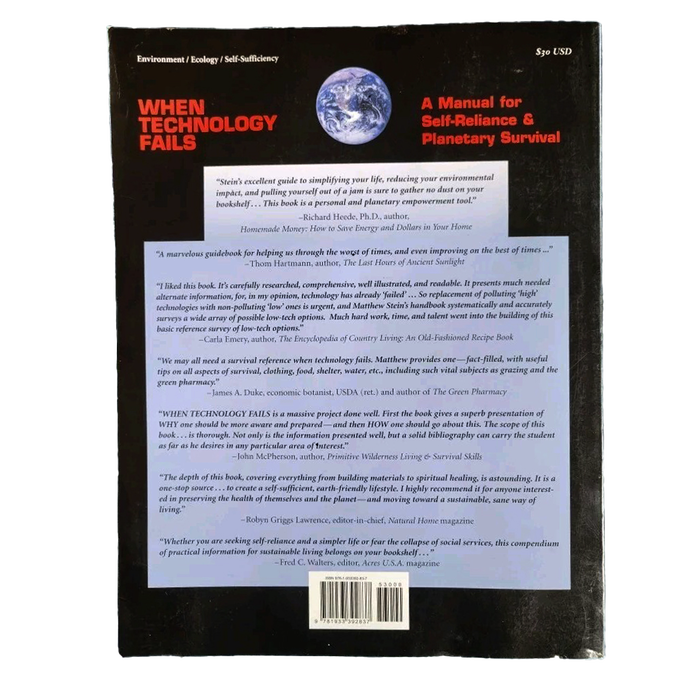 Back cover of a distinctive book offering a comprehensive manual on self-reliance and planetary survival, featured in Toys, Books & Games, Home and Garden How-To Books, Best Sellers, and Promo Eligible collections.
