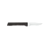 Handcrafted small paring knife with a smooth black handle and a sharp stainless steel blade, designed for precise peeling and cutting in kitchen and food prep, USA made.