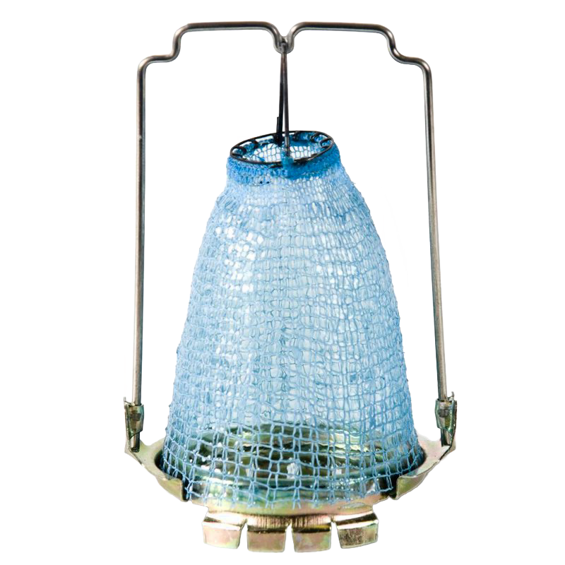 Blue mesh lamp mantle with metal wire frame designed for use with common Aladdin lamps, featured in Lamps & Lighting, Wicks and Mantles, Parts and Accessories, and Best Sellers collections.