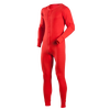 Handcrafted men's classic union suit in bright red, made from 100% cotton thermals with a smooth 1x1 rib knit and full button front, featured in Health & Wellness and Clothing & Accessories collections.