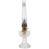 Handcrafted clear glass oil lamp featuring an antique-inspired design with brass burner, part of Lamps & Lighting, Oil Lamps, Table Lamps, Best Sellers, and Promo Eligible collections.