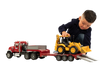 Bruder Toys MACK Granite Truck with Lowboy Trailer & JCB 4CX Backhoe Loader