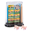 Compact game set featuring two small plastic pig dice, a scoring guide with colorful point values, and a wooden pencil, ideal for Toys, Books & Games and Table and Board Games collections.