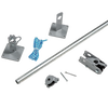 Galvanized steel pole kit with mounting brackets, nylon rope, and pulley components designed for raising clotheslines, handmade in USA and featured in Home & Decor and Laundry Supplies collections.