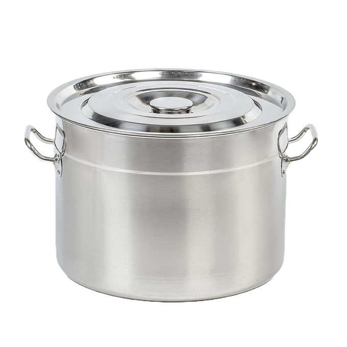 Heavy-duty stainless steel canner and stockpot with lid, designed for water bath canning, food preservation, and versatile kitchen use in pots and pans and Kitchen & Food collections.