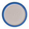 Round regular-mouth canning jar lid with a blue sealing band, designed in the USA for reliable food preservation and included in kitchen and food preservation collections.