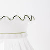 Handcrafted glass lamp shade with a delicate ruffled edge featuring green accents, designed to soften light in Lamps & Lighting, Parts and Accessories, and Best Sellers collections.