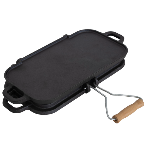 Lehman's Kitchen Compact Cast Iron Flip Griddle & Sandwich Press