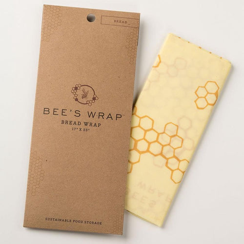 Handcrafted beeswax-coated muslin cloth bread wrap with honeycomb pattern, reusable and made in USA, ideal for Kitchen & Food, Storage and Serving, and Bread Making Supplies collections.