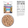 Resealable pouch of ReadyWise Trail Treats cookie dough snacks made in USA, shown with portion of bite-sized cookie dough pieces and accompanying nutrition facts, part of Camping, Emergency Supplies, USA Made, and Best Sellers collections.