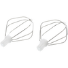 Two metal batter whisk attachments with white plastic bases, designed for smooth mixing in Kitchen & Food, Baking Supplies, Cookware, and Kitchen Gadgets collections.